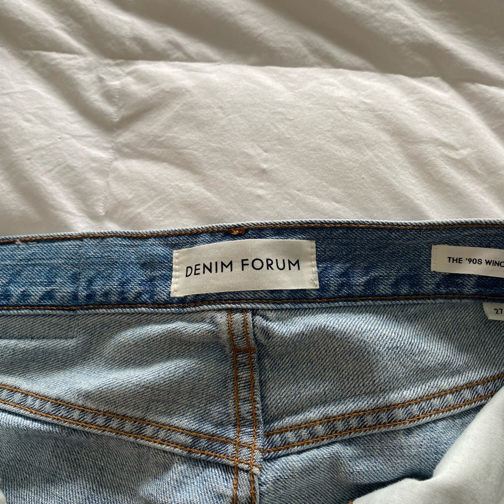 Denim Forum Light Blue Wide Leg Jeans - Picture 12 of 12